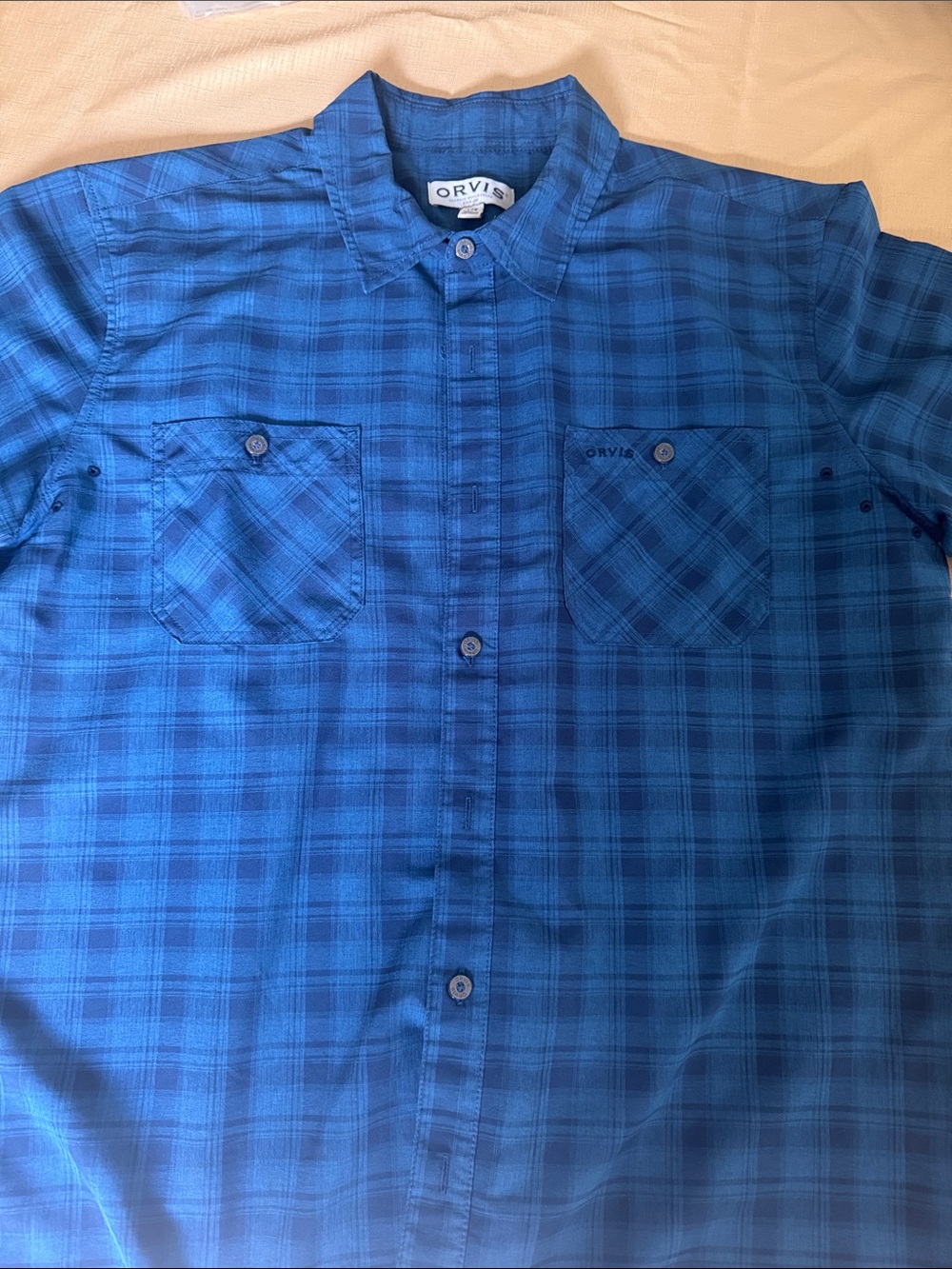 Orvis Blue Plaid Casual Button-Down Shirt‎